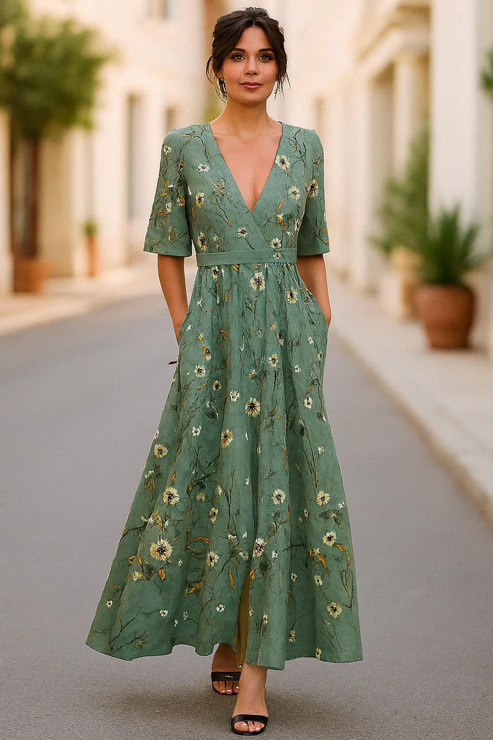 Elisa™ | Elegante abito avvolgente floreale