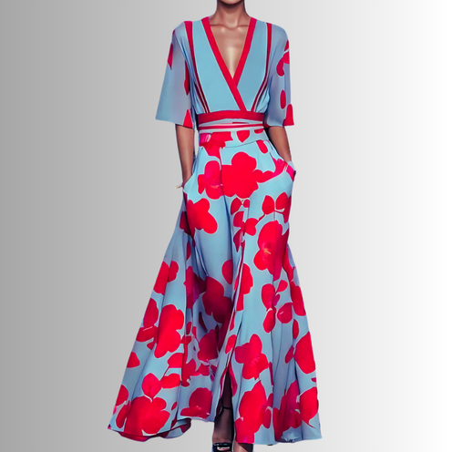 Elisa™ | Elegante abito avvolgente floreale