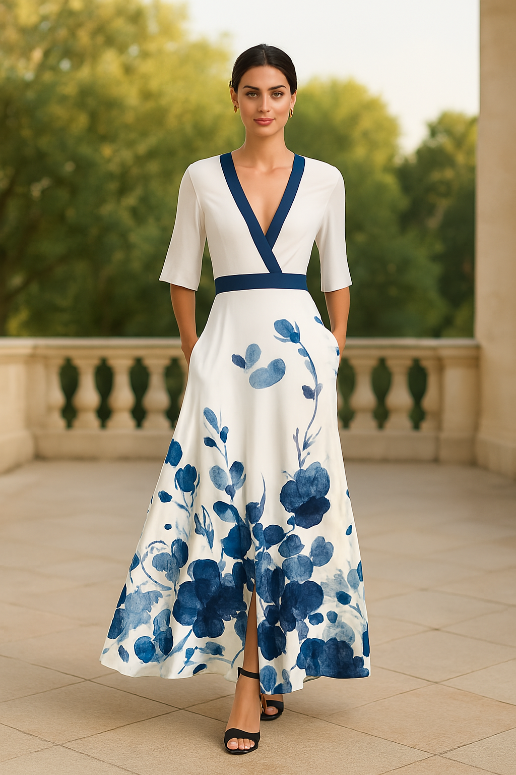 Elisa™ | Elegante abito avvolgente floreale