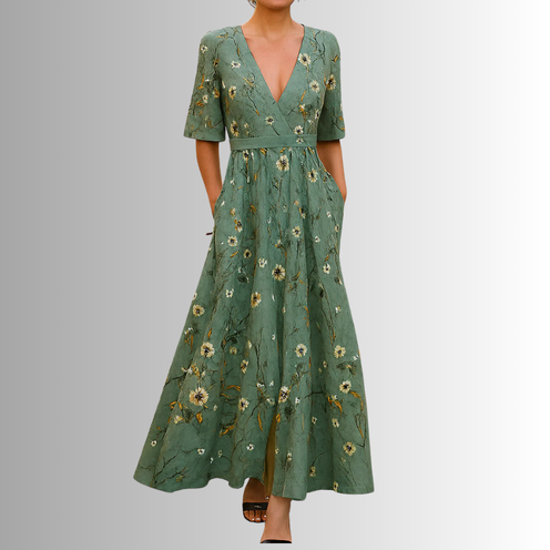 Elisa™ | Elegante abito avvolgente floreale