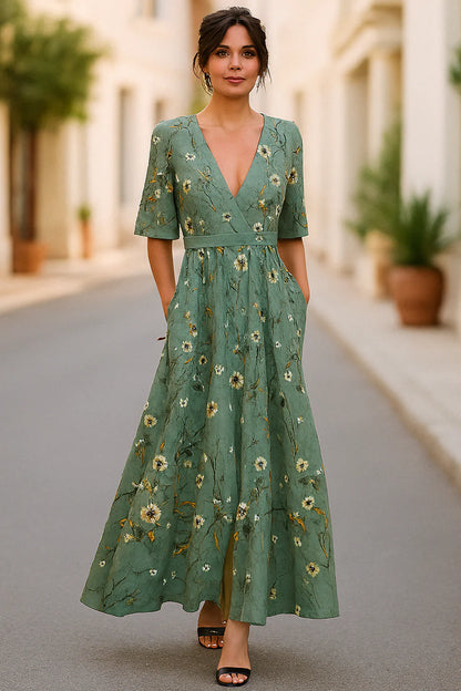 Elisa™ | Elegante abito avvolgente floreale